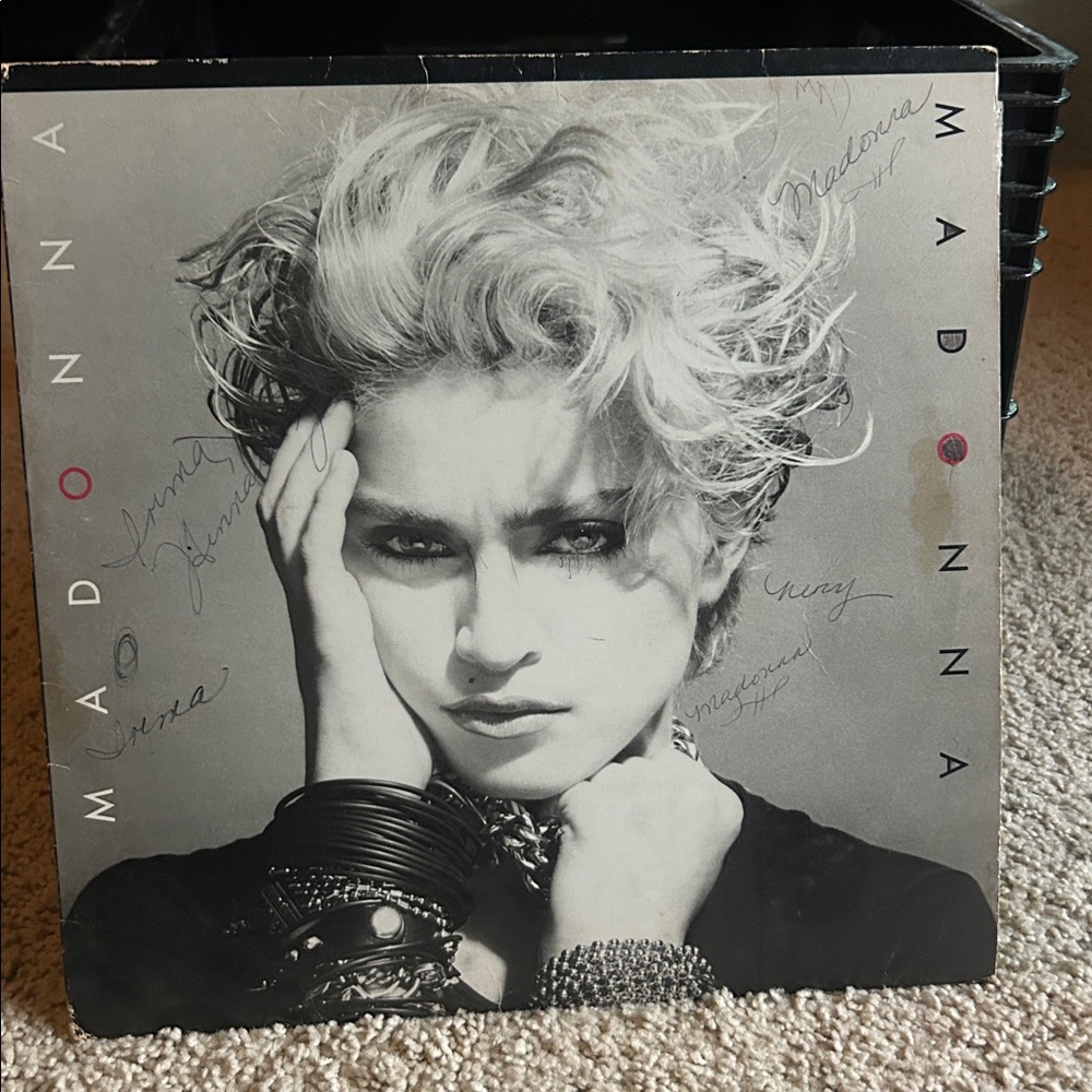 Madonna Vinyl Record with Black and White Cover